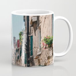 Spring Venice emerald canal with old building  Coffee Mug