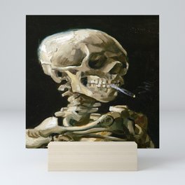 Vincent van Gogh Smoking Skeleton Mini Art Print