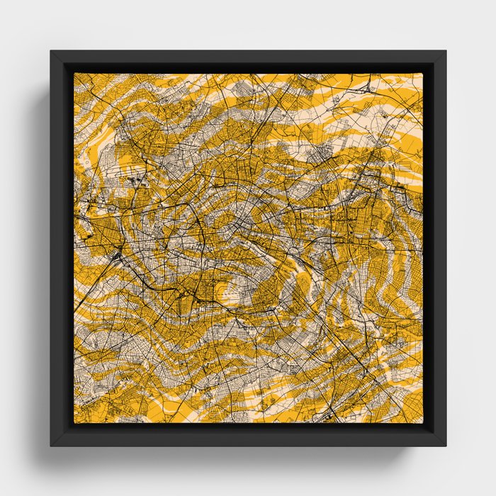 Berlin, Germany - Map Artistic Print Framed Canvas