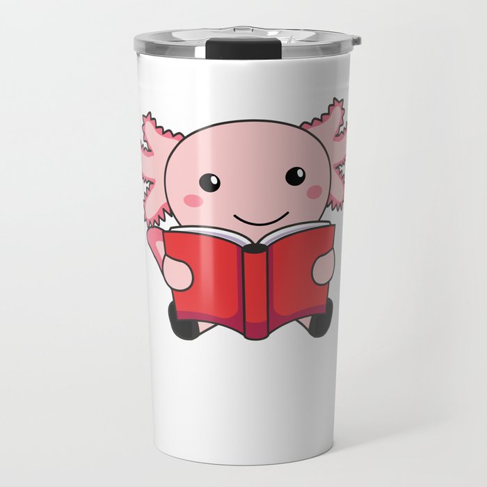 Readolotl An Axolotl That Reads Many Books Travel Mug