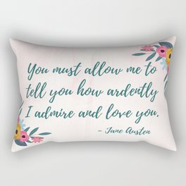 Pride and Prejudice Quote - Mr. Darcy Love Quote Rectangular Pillow