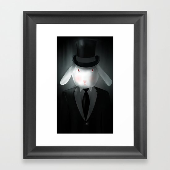 Good-Evening, Mr. Bunny Framed Art Print