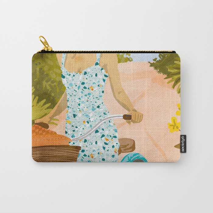 Biking In The Woods #illustration #painting Carry-All Pouch