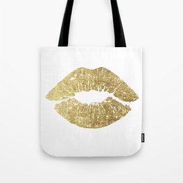Gold Lips, Vanity Decor Tote Bag