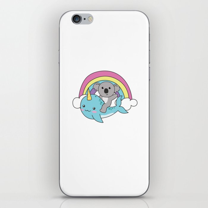 Narwhal Koala Ocean Unicorn Kawaii Rainbow iPhone Skin