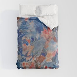 Safarri Winds Comforter | Yogga, Popart, Blue, Peach, Abstract, Acrylic, Beach, Pattern, Other, Painting 