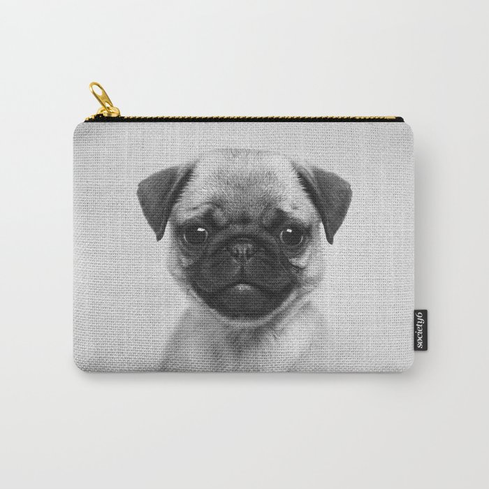 Pug Puppy - Black & White Carry-All Pouch