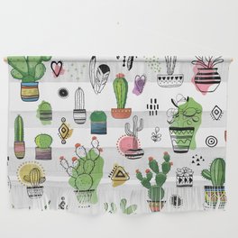 Hand drawn cacti pattern Wall Hanging