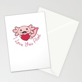 Axolotl For Valentine's Day I Love You Alotl Stationery Card
