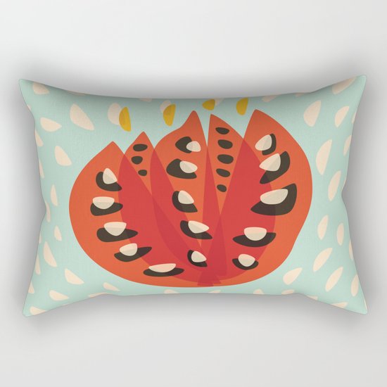Red Abstract Tulip Rectangular Pillow