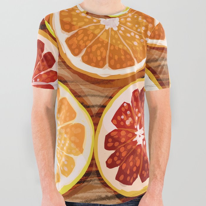 Oranges and wood All Over Graphic Tee