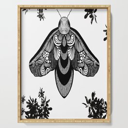 Butterfly Moth- Black and white Serving Tray