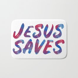 Jesus Saves Bath Mat | Quote, Problem, Lord, Bilble, Verse, Watercolor, Jesus, Motivation, Happy, Save 