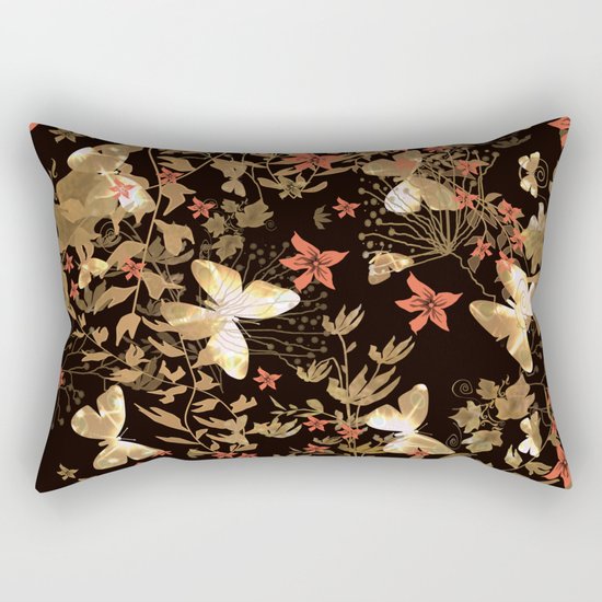 Golden butterfly in the night. Rectangular Pillow
