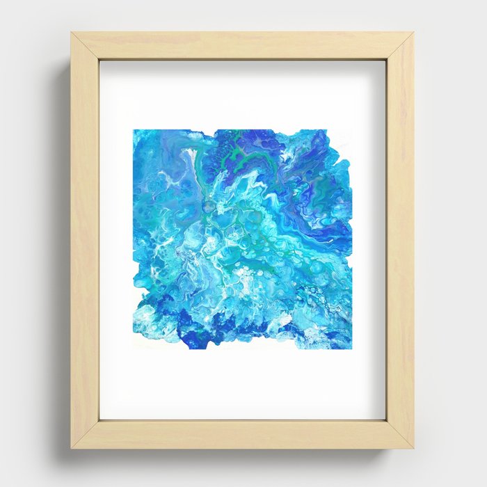 Aqua Ocean Blue Recessed Framed Print