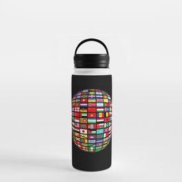 Beautiful PEACE, all world flags "against racism" Water Bottle