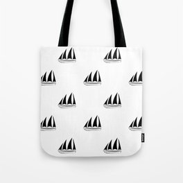 Black Sailboat Pattern Tote Bag