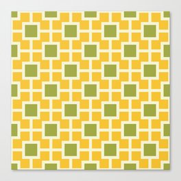 Classic Hollywood Regency Pattern 780 Green and Yellow Canvas Print