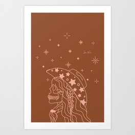 Love or Die Tryin’ - Rhinestone Cowgirl - Rust & Peach Art Print