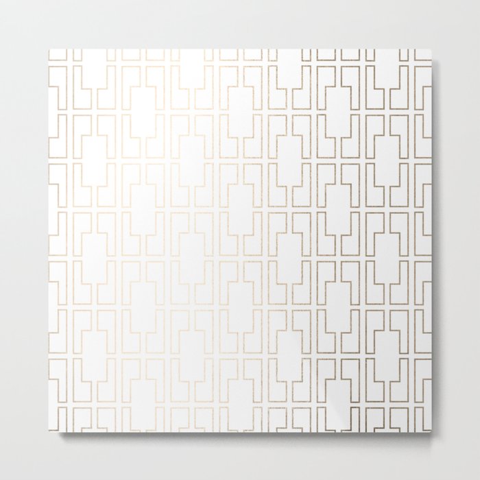 Simply Mid-Century in White Gold Sands Metal Print