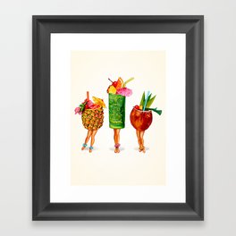Tiki Cocktail Pin-Ups Framed Art Print