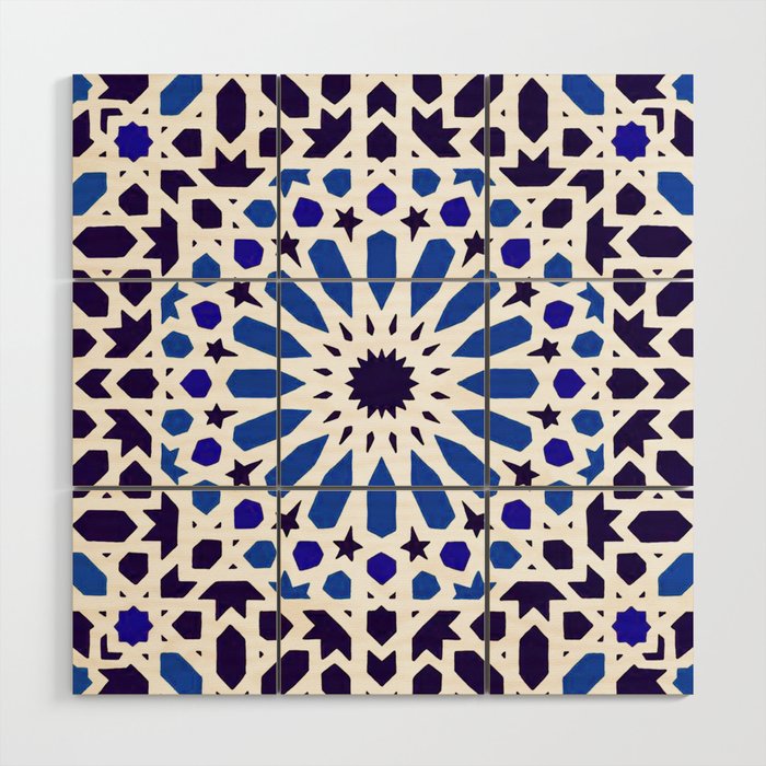 A18 Original Traditional Moroccan Tile Design Wood Wall Art By Arteresting Society6