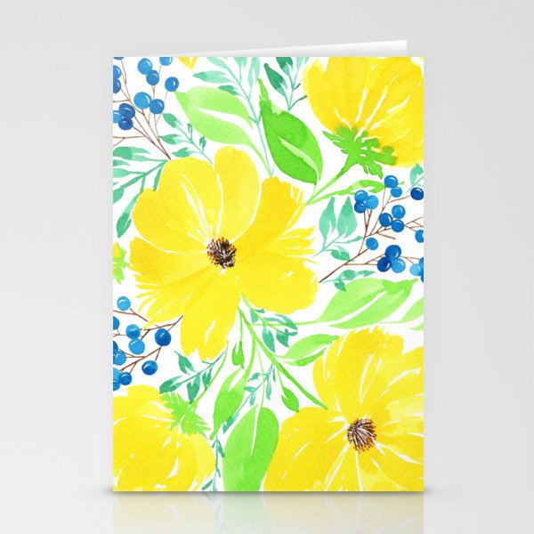 Yellow Flowers Stationery Cards