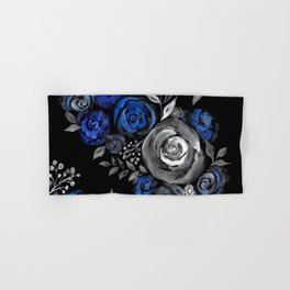 blue & grey roses Hand & Bath Towel