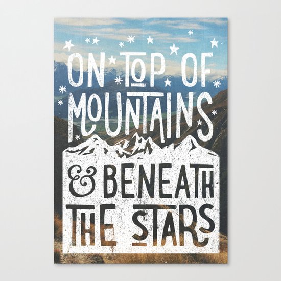 on top of mountain and beneath the stars Canvas Print