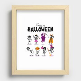 Happy Halloween decoration art prints Recessed Framed Print
