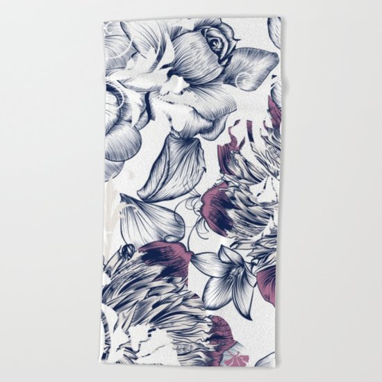 Flowers pattern 2 Beach Towel