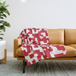 Red curves tiles Throw Blanket
