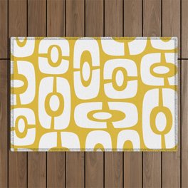 Mid Century Modern Cosmic Abstract 244 Yellow Outdoor Rug