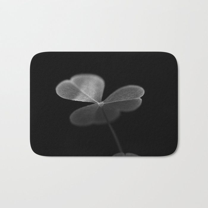 Oxalis in black and white Bath Mat