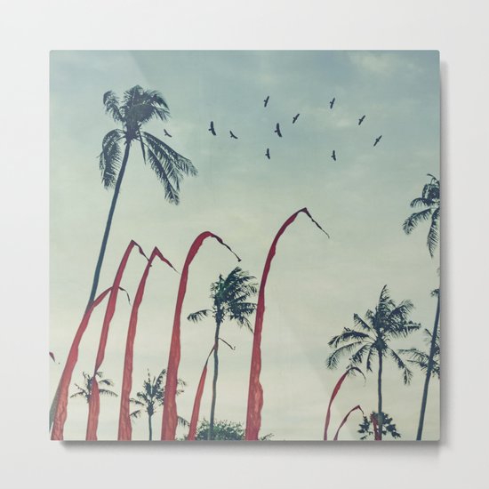 Coconut - Palms and Flags Metal Print
