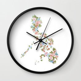 Let Hope Bloom-Philippine Map-Roses Wall Clock