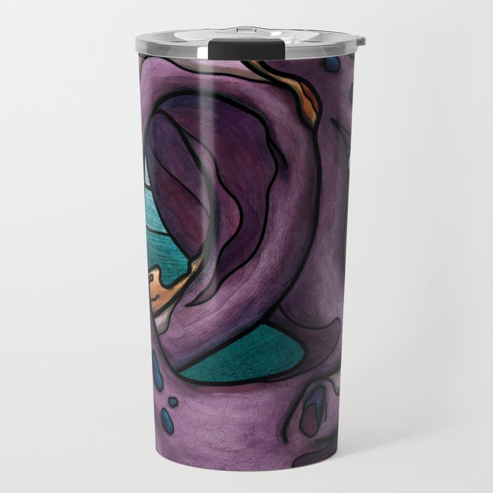 Giant purple octopus painting, deep sea fantasy creature Travel Mug
