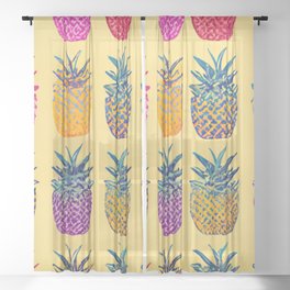 Pop Art Pineapples Sheer Curtain