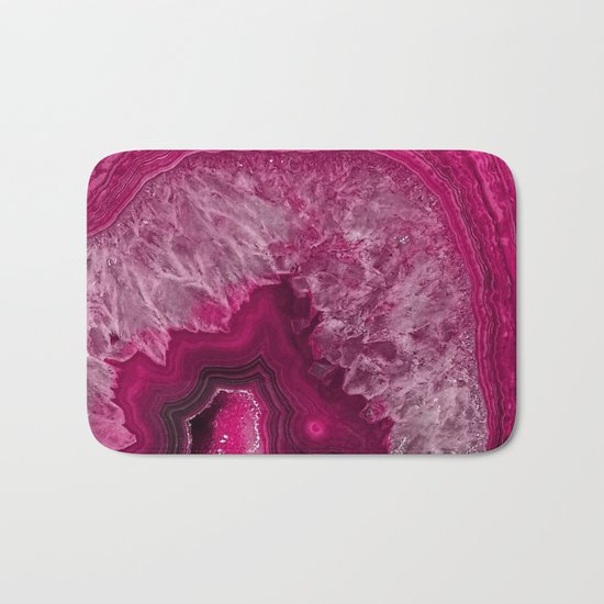Pink purple agate mineral gem stone- Beautiful backdrop Bath Mat