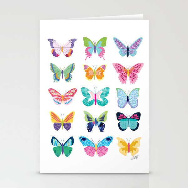 Colorful Butterflies  Stationery Cards