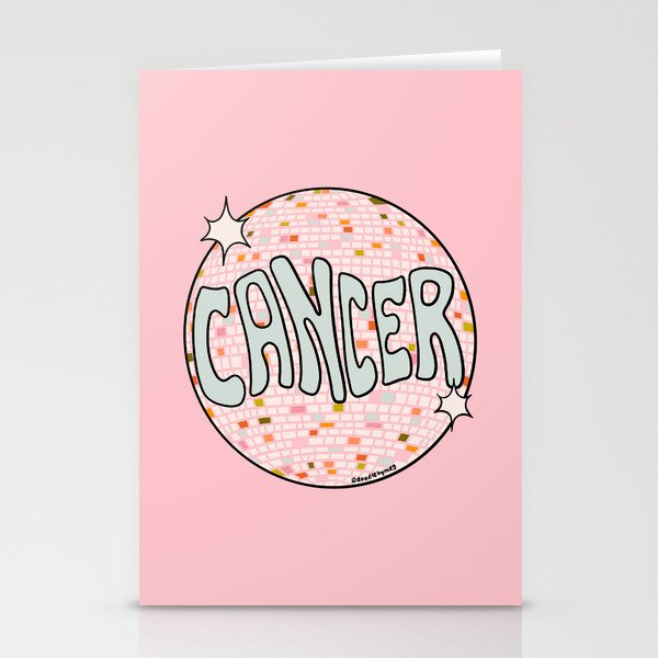 Cancer Disco Ball Stationery Cards