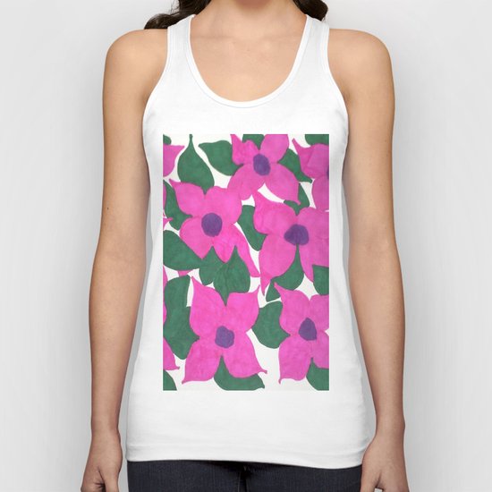 Spring Classic Pink Flowers Unisex Tank Top
