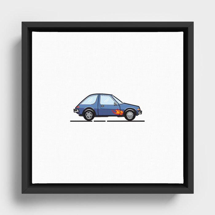 Garthmobile AMC Pacer from Wayne's World (White background Framed Canvas