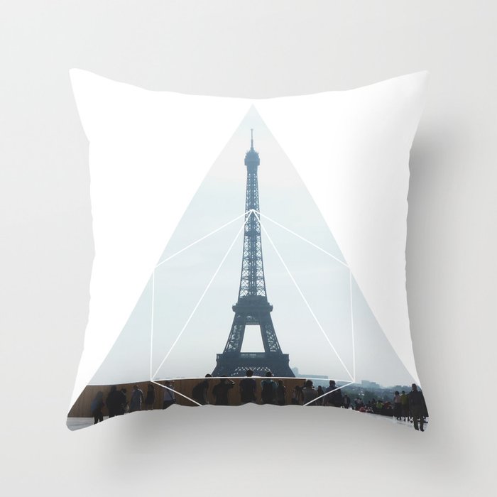 Eiffel Tower Art - Geometric Photography Throw Pillow