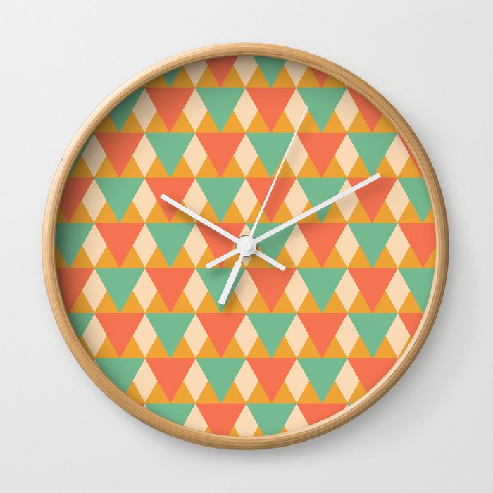 Pastel Triangles Wall Clock