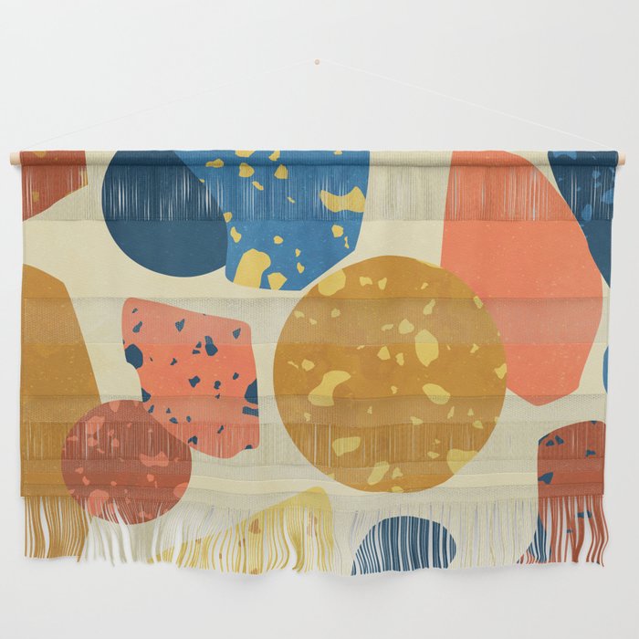 Stone terrazzo yellow orange blue Wall Hanging