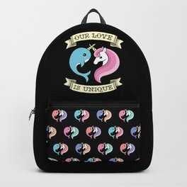 Unique love Backpack | Love, Tattoo, Drawing, Narwhal, Cute, Geek, Ink Pen, Valentine, Unicorn, Fantasy 
