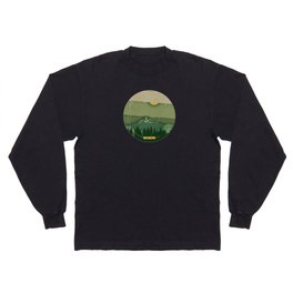 Mount Hood in Green Long Sleeve T-shirt