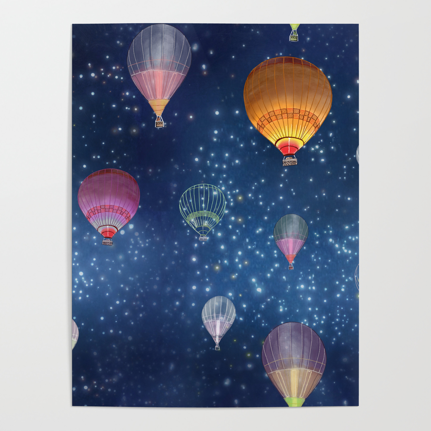 Hot Air Balloon in the Sky Print Weekender Bag 