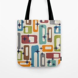 Retro Mid Century Modern Abstract Pattern 224 Atomic Googie Tote Bag